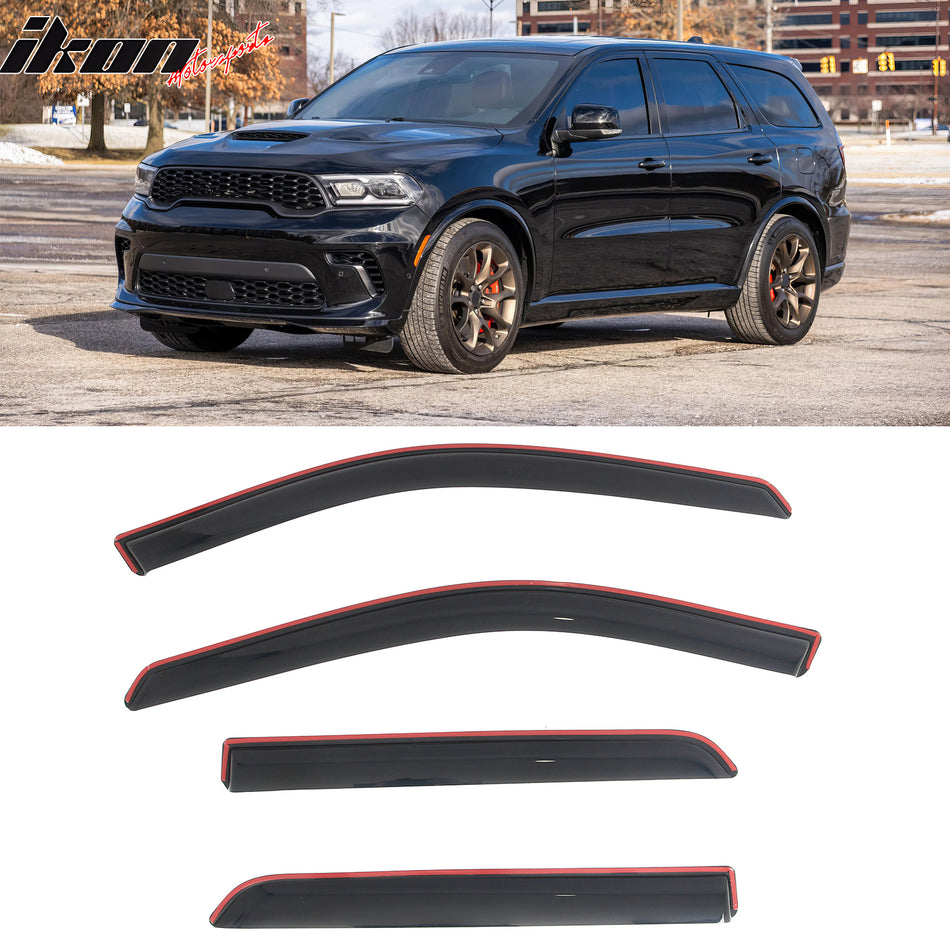 2011-2026 Dodge Durango In-Channel Window Visors Sun Shades Vent Rain Guards Deflectors Acrylic Smoke/Tinted 4PCS