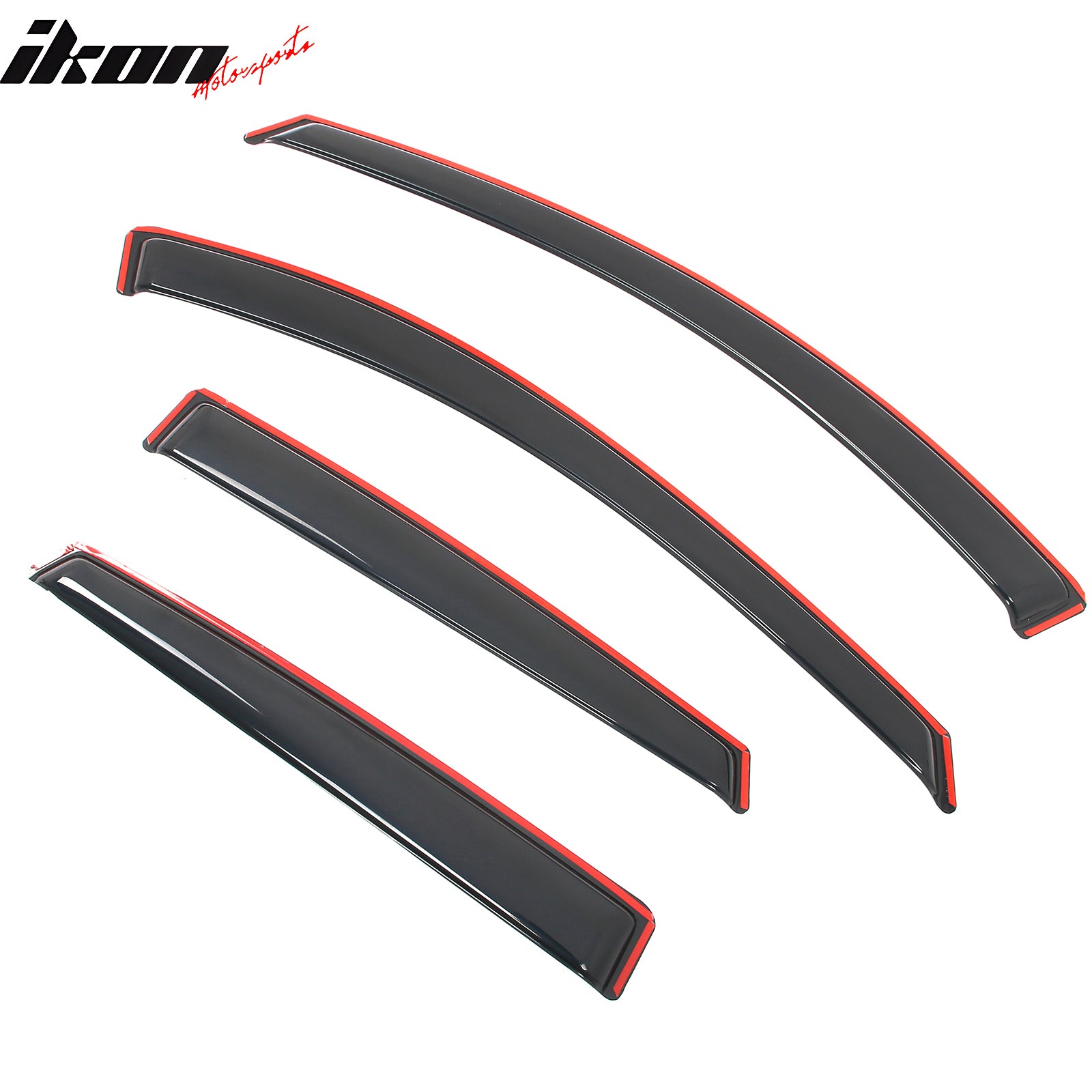 IKON MOTORSPORTS In Channel Window Visors Compatible with 2020-2025 Ford Escape, Slim Style Acrylic Smoke Rain Guards, Side Window Wind Deflectors 4PCS