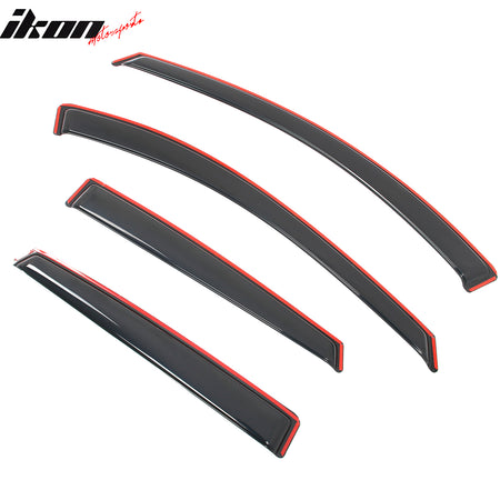 IKON MOTORSPORTS In Channel Window Visors Compatible with 2020-2025 Ford Escape, Slim Style Acrylic Smoke Rain Guards, Side Window Wind Deflectors 4PCS