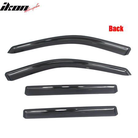 Fits 17-26 Jeep Compass In-Channel Window Visors Vent Rain Sun Guards Deflectors