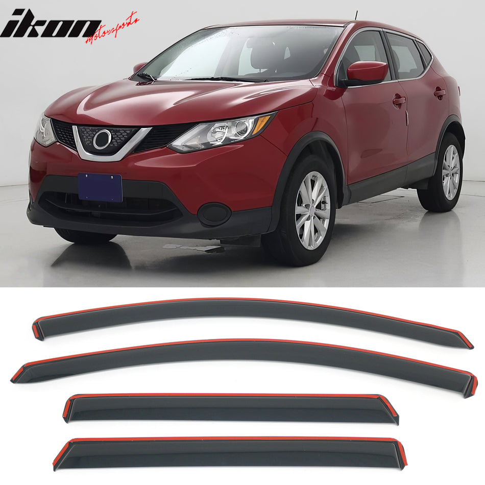 2017-2022 Nissan Rogue Sport In-Channel Window Visors Sun Shades Vent Rain Guards Deflectors Acrylic Smoke/Tinted 4PCS