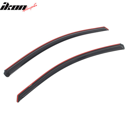 IKON MOTORSPORTS In Channel Window Visors Compatible with 2017-2019 Nissan Titan & Titan XD Standard/Extended Cab, Slim Style Acrylic Smoke Rain Guards, Side Window Wind Deflectors 2PCS