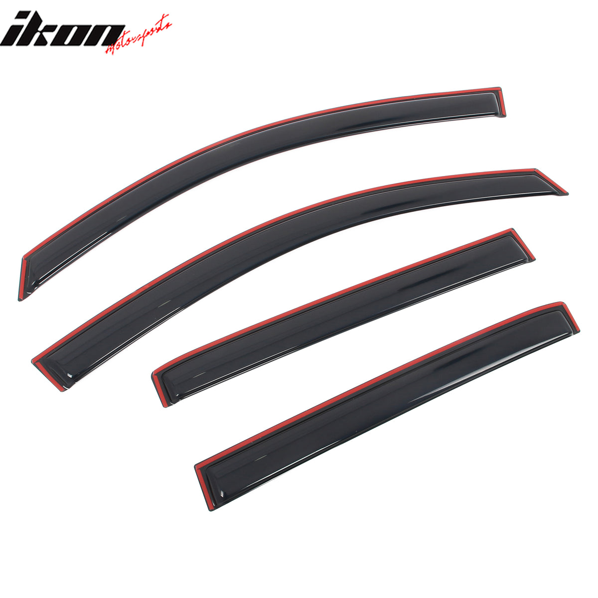 IKON MOTORSPORTS In Channel Window Visors Compatible with 2016-2024 Nissan Titan XD Crew Cab & 2017-2024 Titan Crew Cab, Slim Style Acrylic Smoke Rain Guards, Side Window Wind Deflectors 4PCS