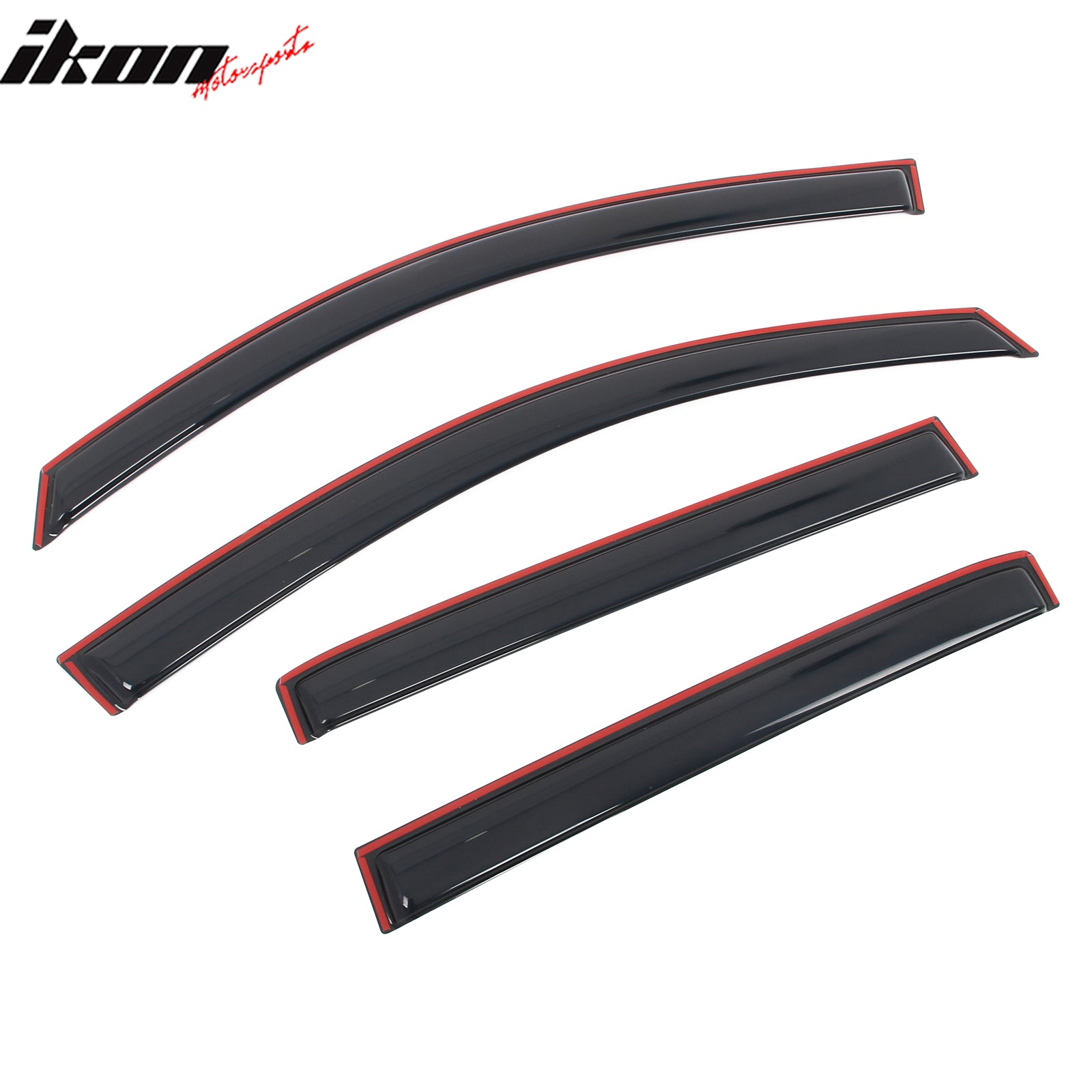 IKON MOTORSPORTS In Channel Window Visors Compatible with 2016-2024 Nissan Titan XD Crew Cab & 2017-2024 Titan Crew Cab, Slim Style Acrylic Smoke Rain Guards, Side Window Wind Deflectors 4PCS