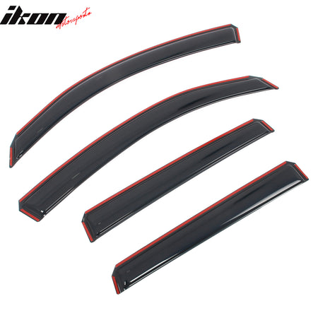 IKON MOTORSPORTS In Channel Window Visors Compatible with 2014-2018 Subaru Forester, Slim Style Acrylic Smoke Rain Guards, Side Window Wind Deflectors 4PCS