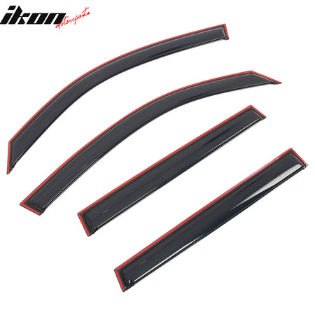 IKON MOTORSPORTS In Channel Window Visors Compatible with 2019-2024 Subaru Forester, Slim Style Acrylic Smoke Rain Guards, Side Window Wind Deflectors 4PCS
