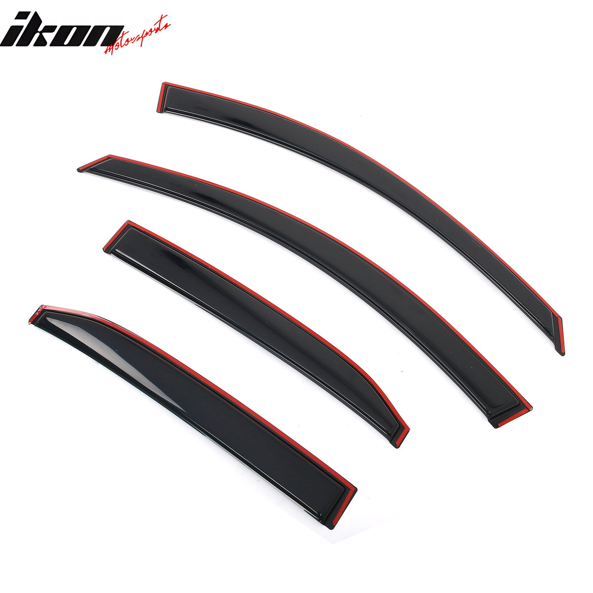 IKON MOTORSPORTS In Channel Window Visors Compatible with 2007-2011 Toyota Camry, Slim Style Acrylic Smoke Rain Guards, Side Window Wind Deflectors 4PCS
