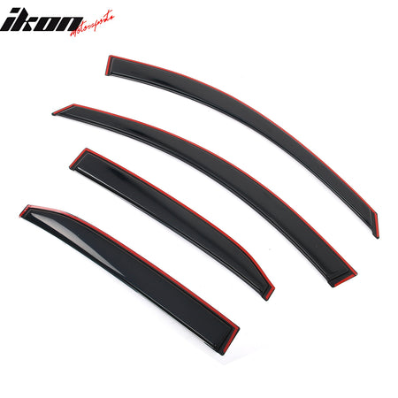 IKON MOTORSPORTS In Channel Window Visors Compatible with 2007-2011 Toyota Camry, Slim Style Acrylic Smoke Rain Guards, Side Window Wind Deflectors 4PCS