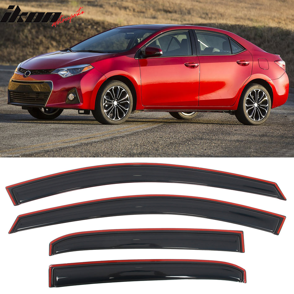 2014-2019 Toyota Corolla Sedan In-Channel Side Window Deflectors 4PCS