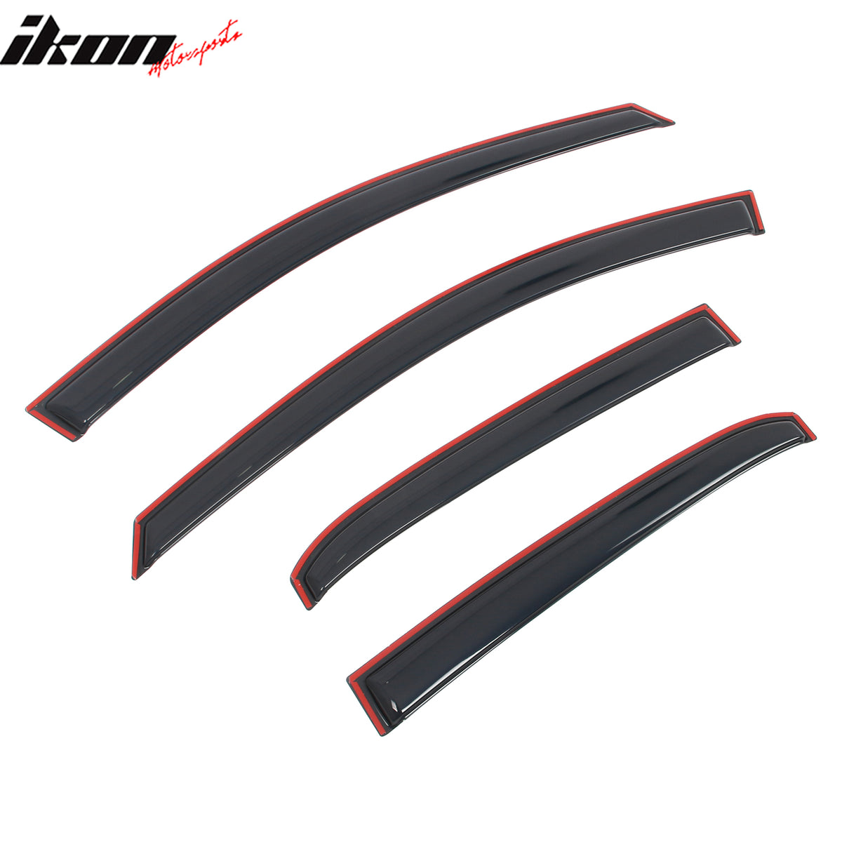 IKON MOTORSPORTS In Channel Window Visors Compatible with 2014-2019 Toyota Corolla 4-Door Sedan, Slim Style Acrylic Smoke Rain Guards, Side Window Wind Deflectors 4PCS