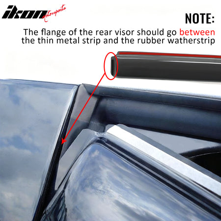 IKON MOTORSPORTS In Channel Window Visors Compatible with 2001-2007 Toyota Highlander, Slim Style Acrylic Smoke Rain Guards, Side Window Wind Deflectors 4PCS