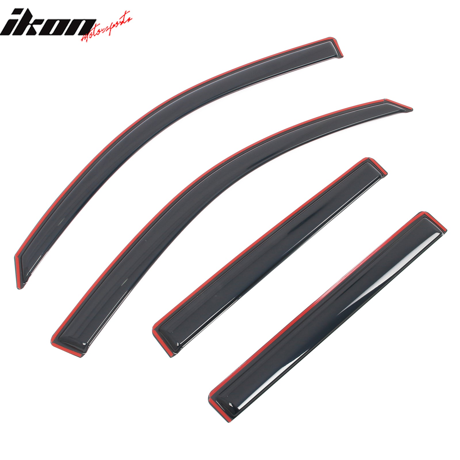 IKON MOTORSPORTS In Channel Window Visors Compatible with 2008-2013 Toyota Highlander & Highlander Hybrid, Slim Style Acrylic Smoke Rain Guards, Side Window Wind Deflectors 4PCS