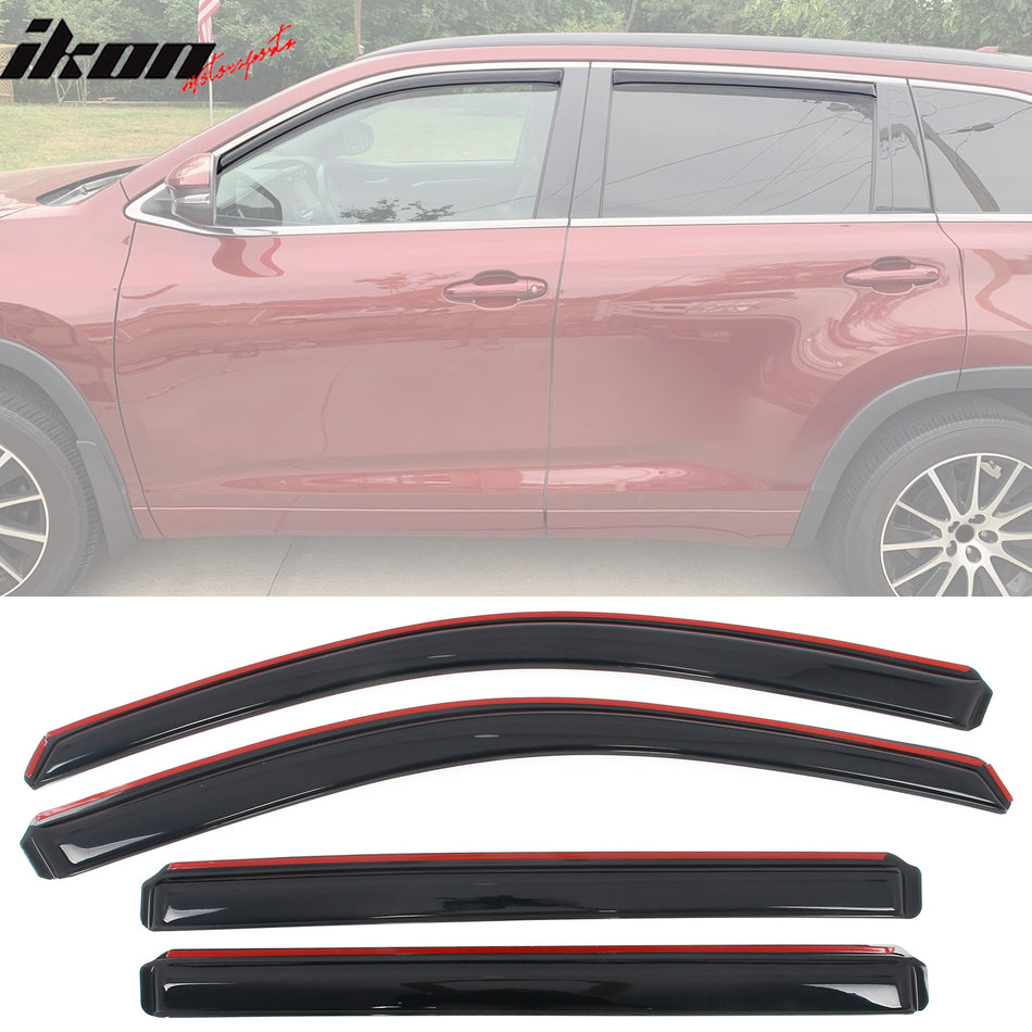 2014-2019 Toyota Highlander Acrylic Window Visors In Channel Deflector