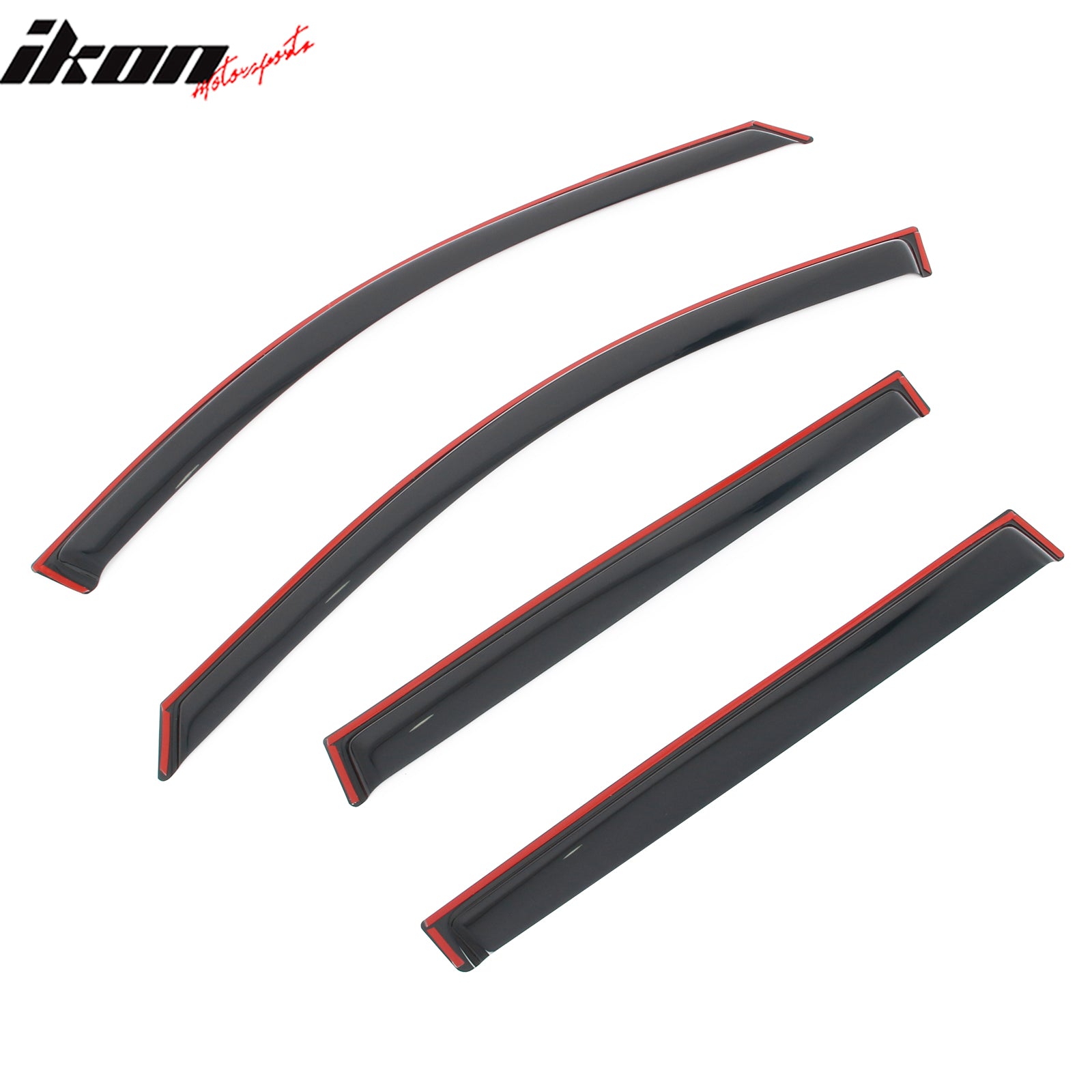 IKON MOTORSPORTS In Channel Window Visors Compatible with 2019-2025 Toyota RAV4 & 2021-2024 RAV4 Prime, Slim Style Acrylic Smoke Rain Guards, Side Window Wind Deflectors 4PCS