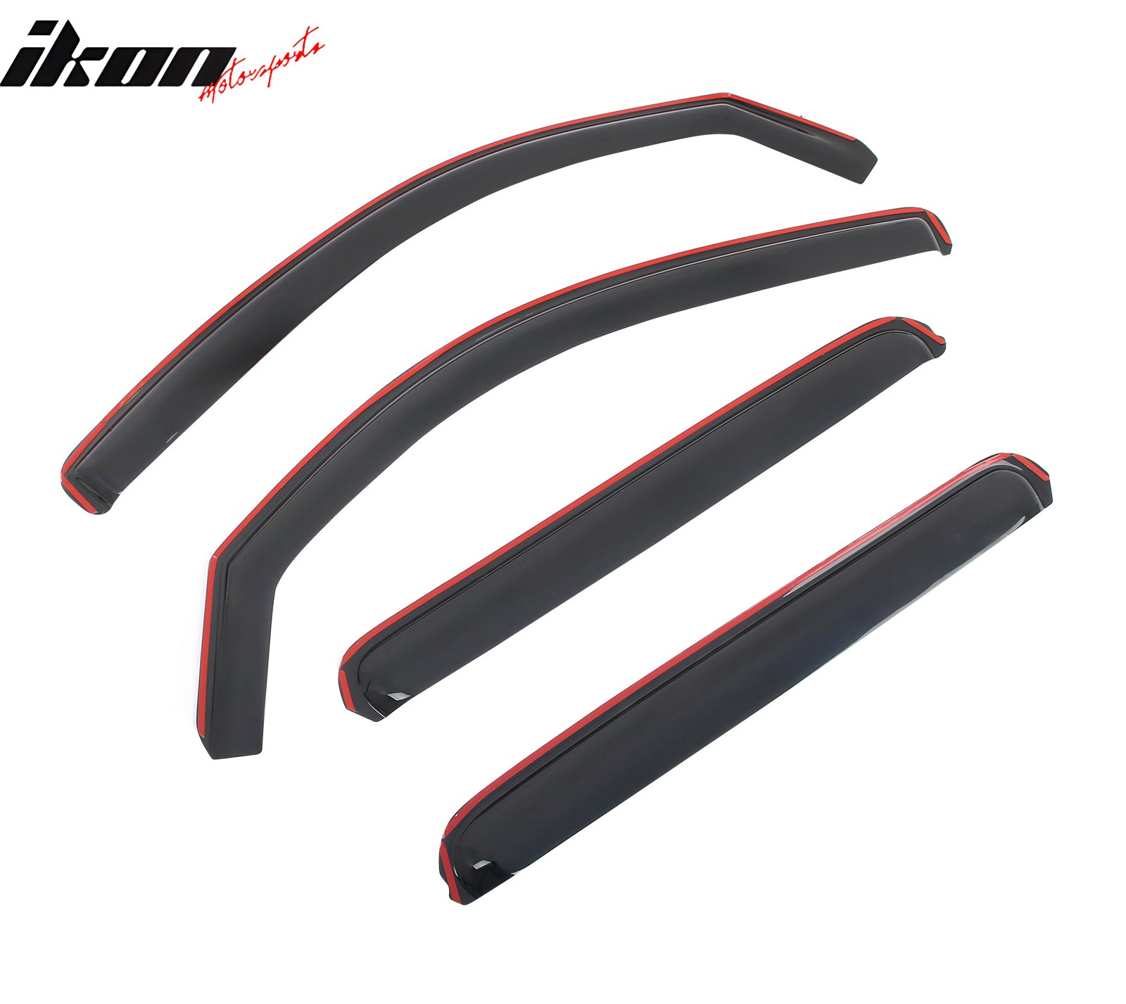 IKON MOTORSPORTS In Channel Window Visors Compatible with 2005-2015 Toyota Tacoma Double Cab, Slim Style Acrylic Smoke Rain Guards, Side Window Wind Deflectors 4PCS