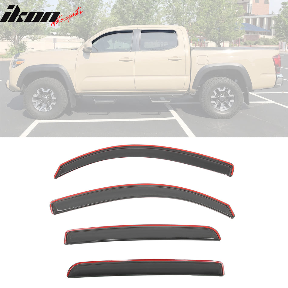 2016-2023 Toyota Tacoma Double Cab In-Channel Window Visors Rain Shade