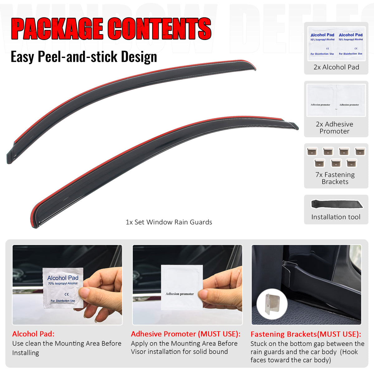 Fits 07-17 Toyota Tundra Standard Cab Acrylic Window Visors In Channel Deflector