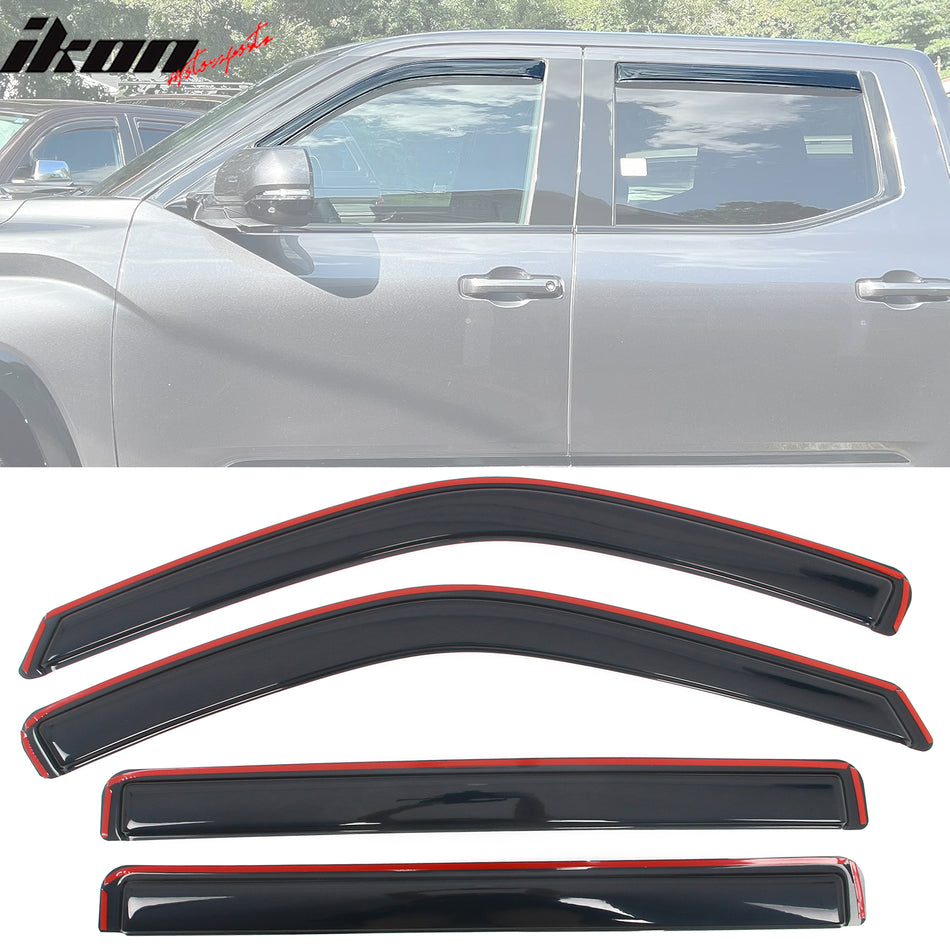 2022-2025 Toyota Tundra Crew Cab Window Visors In-Channel Deflectors
