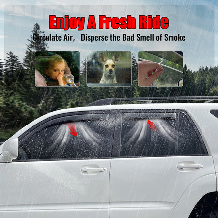 Fits 03-09 Toyota 4Runner 4PCS In-Channel Window Visors Somke Acrylic Deflectors