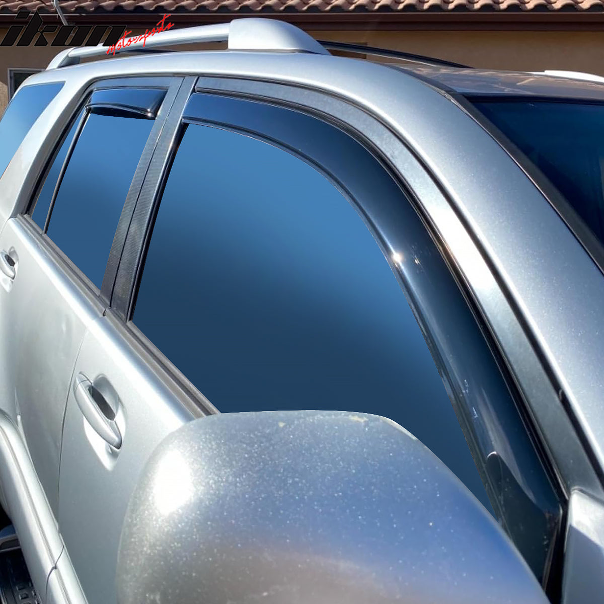 Fits 03-09 Toyota 4Runner 4PCS In-Channel Window Visors Somke Acrylic Deflectors