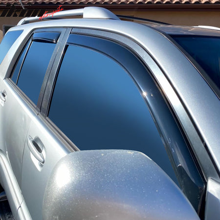 Fits 03-09 Toyota 4Runner 4PCS In-Channel Window Visors Somke Acrylic Deflectors