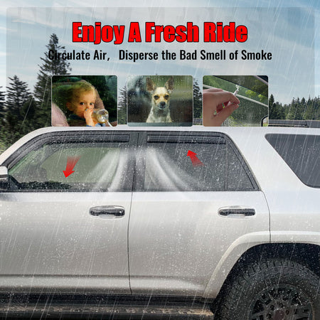 Fits 10-24 Toyota 4Runner Side Window Visor Somke Acrylic In-Channel Deflectors