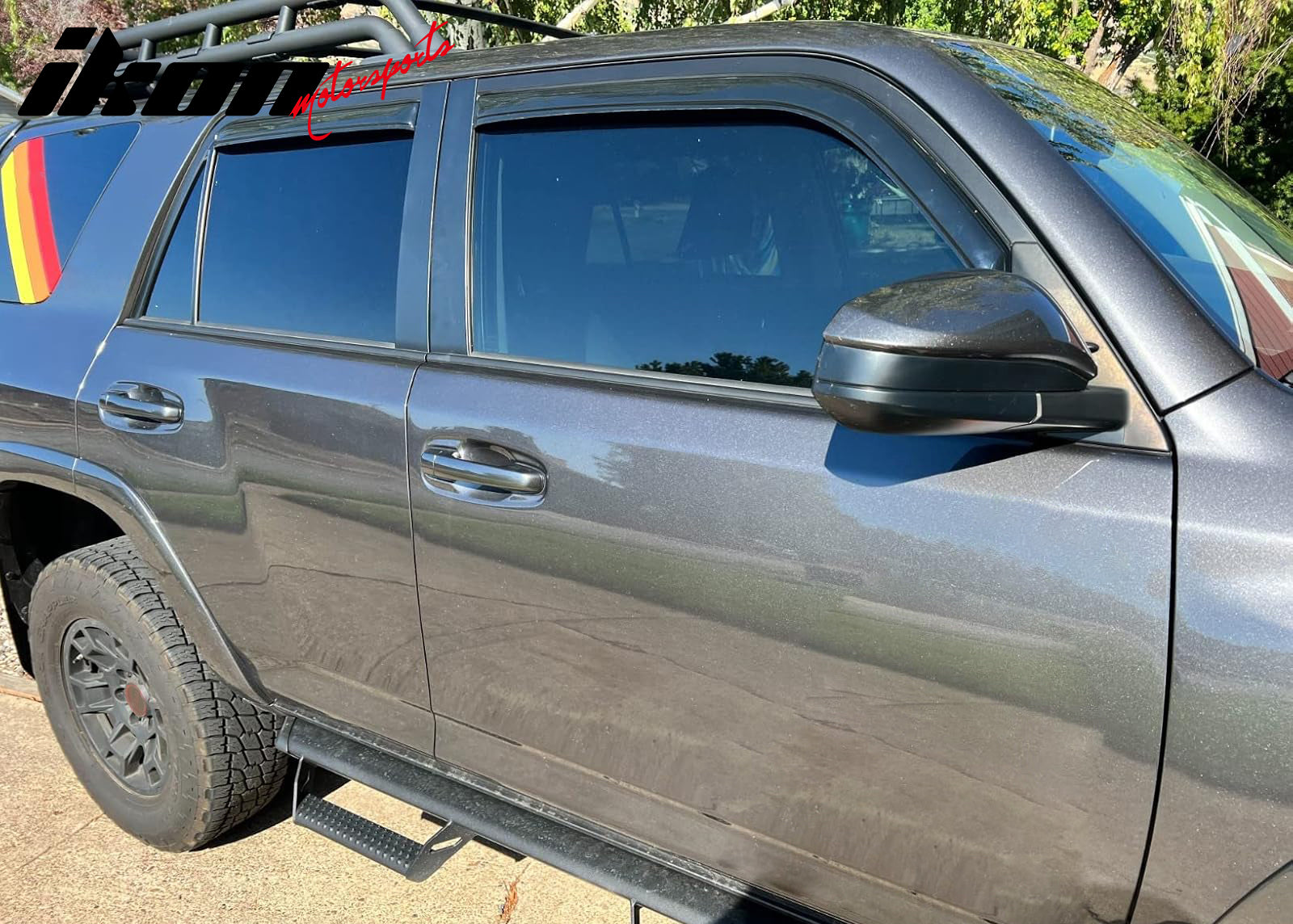 Fits 10-24 Toyota 4Runner Side Window Visor Somke Acrylic In-Channel Deflectors