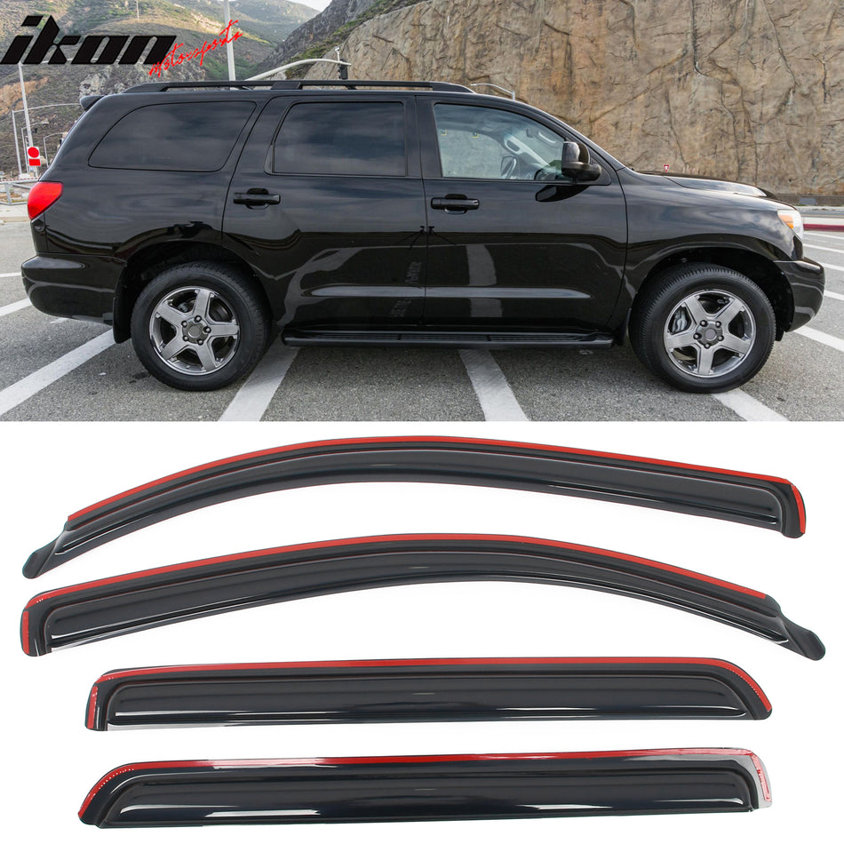 2008-2022 Toyota Sequoia In-Channel Side Window Deflectors Rain Shade
