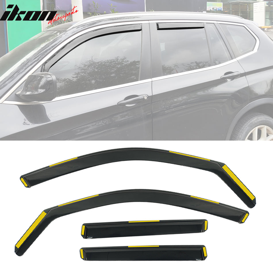 Window Visor Deflectors for BMW G01 X3 F97 X3M 2018-2024 Black In-Channel