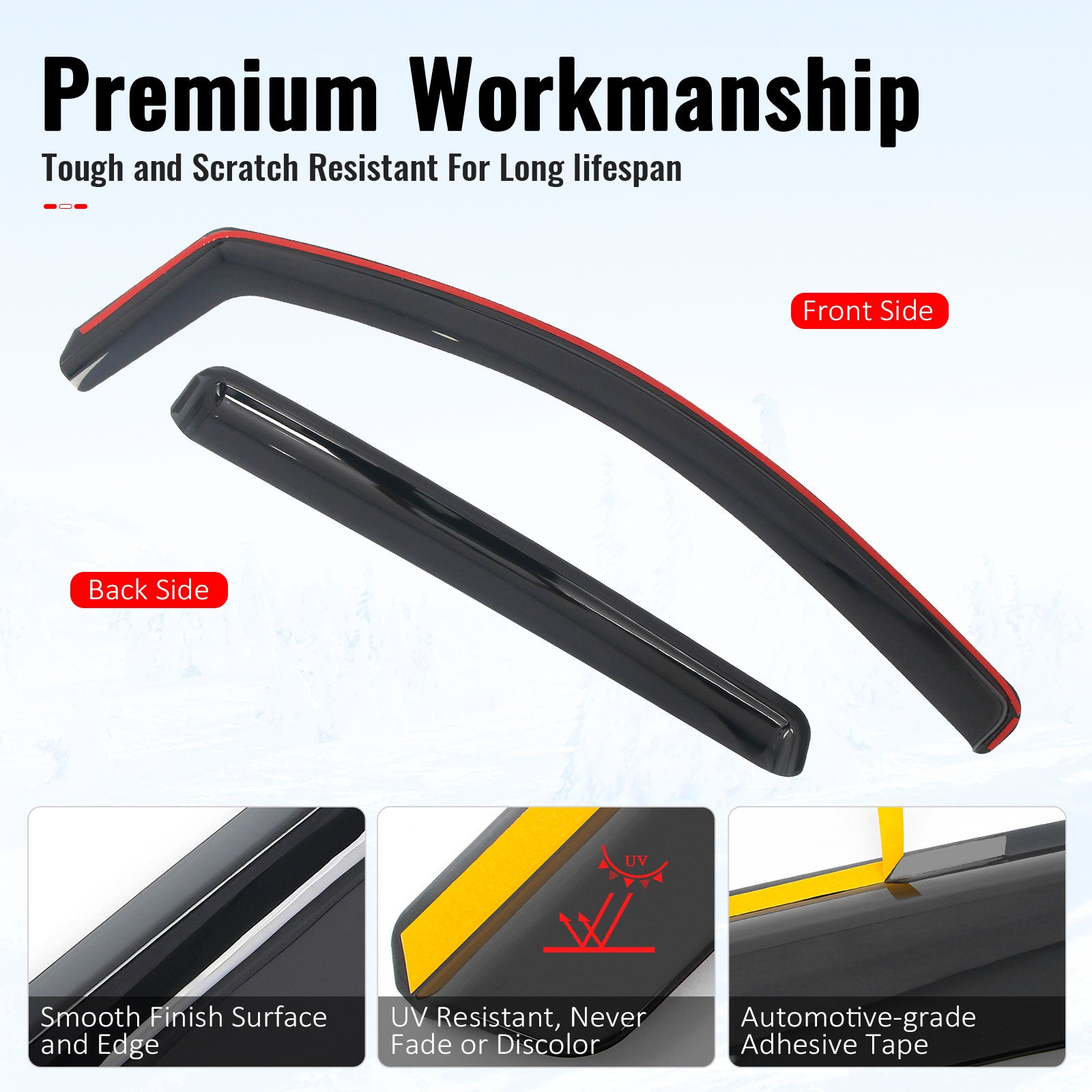 Fits 23-26 Chevrolet Colorado GMC Canyon Crew Cab In-Channel Window Visors Guard