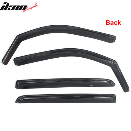 Fits 19-26 Ram 1500 Crew Cab In-Channel Window Visors Sun Rain Guards Deflectors