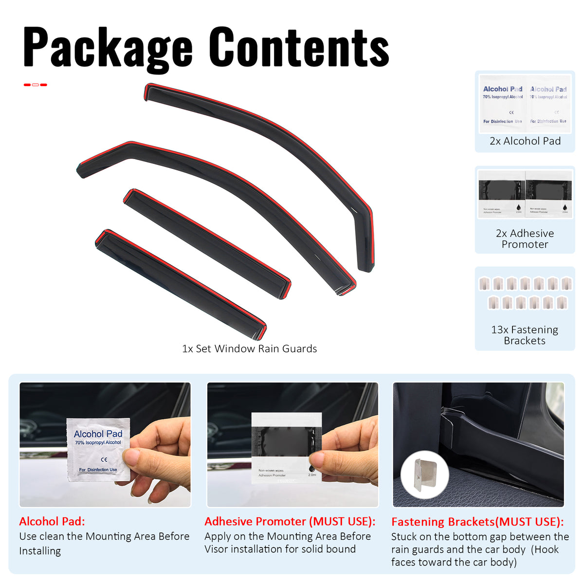 Fits 22-26 Ford Maverick In-Channel Window Visors Vent Rain Guards Deflectors