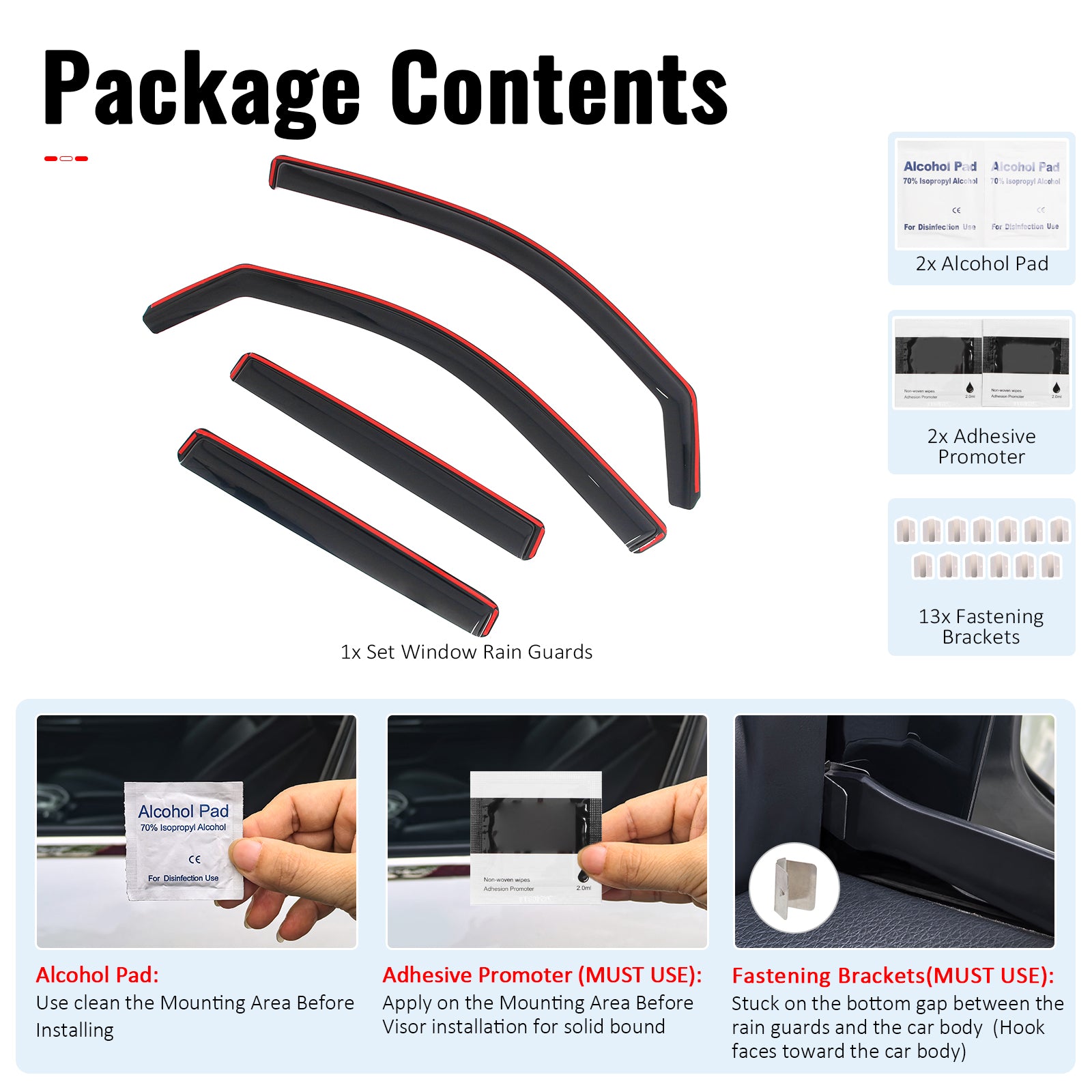 Fits 22-26 Ford Maverick In-Channel Window Visors Vent Rain Guards Deflectors
