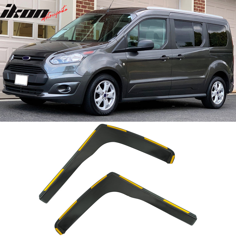 Window Visor Deflector for Ford Transit Connect 2014-2023 Black In-Channel
