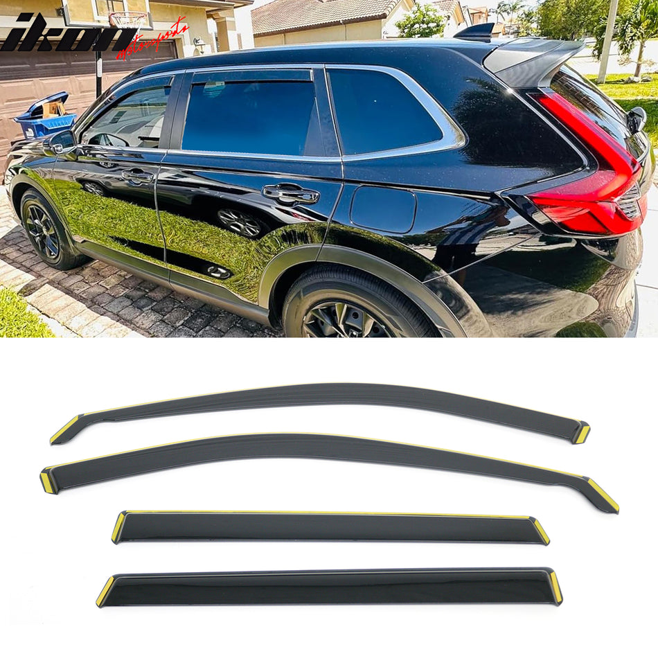 Window Visor Deflectors for Honda CR-V 2023-2026 Black In-Channel