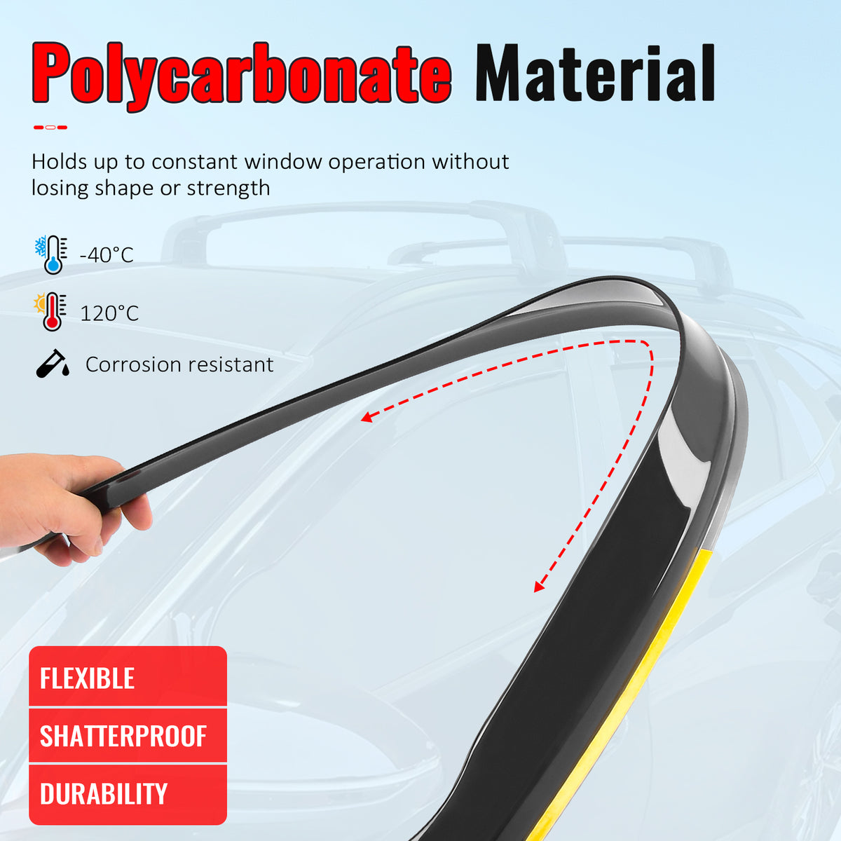Fits 22-25 Hyundai Tucson Side Window Visors Injection PC In-Channel Deflectors