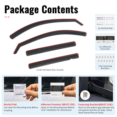 Fits 20-26 Lincoln Aviator In-Channel Window Visors Vent Rain Guards Deflectors