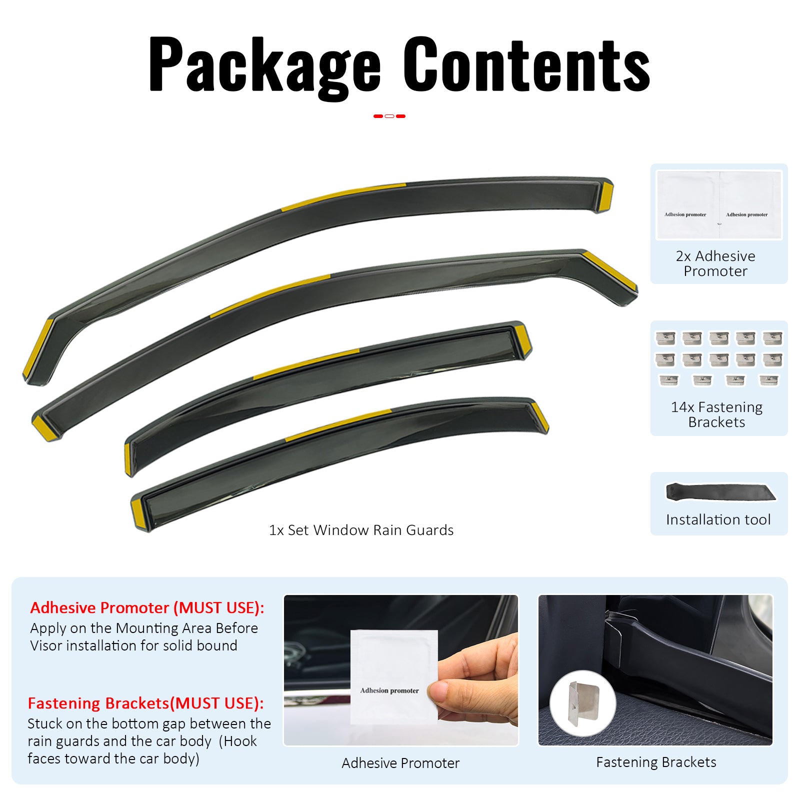 Fits 14-20 Lexus IS200t IS250 IS300 IS350 Window Visors PC In-Channel Deflectors