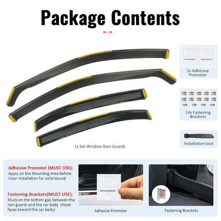 Fits 14-20 Lexus IS200t IS250 IS300 IS350 Window Visors PC In-Channel Deflectors