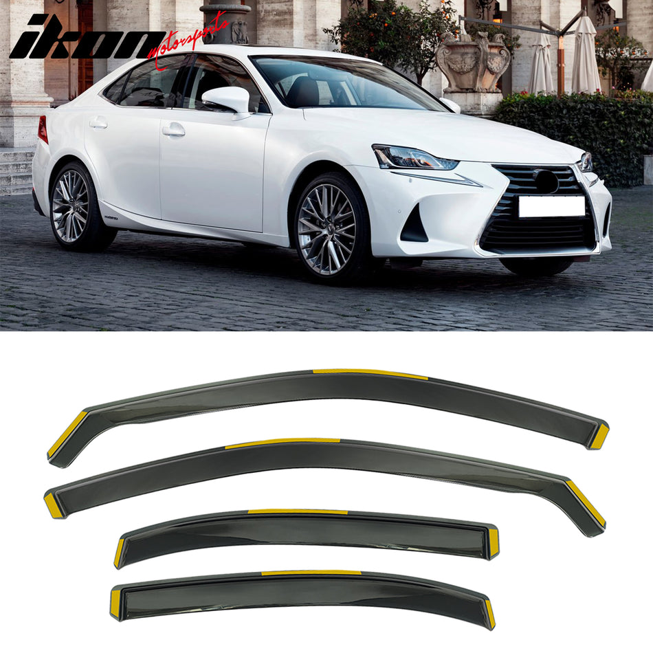 Window Visor for Lexus IS200t IS250 IS300 IS350 2014-2020 Black In-Channel