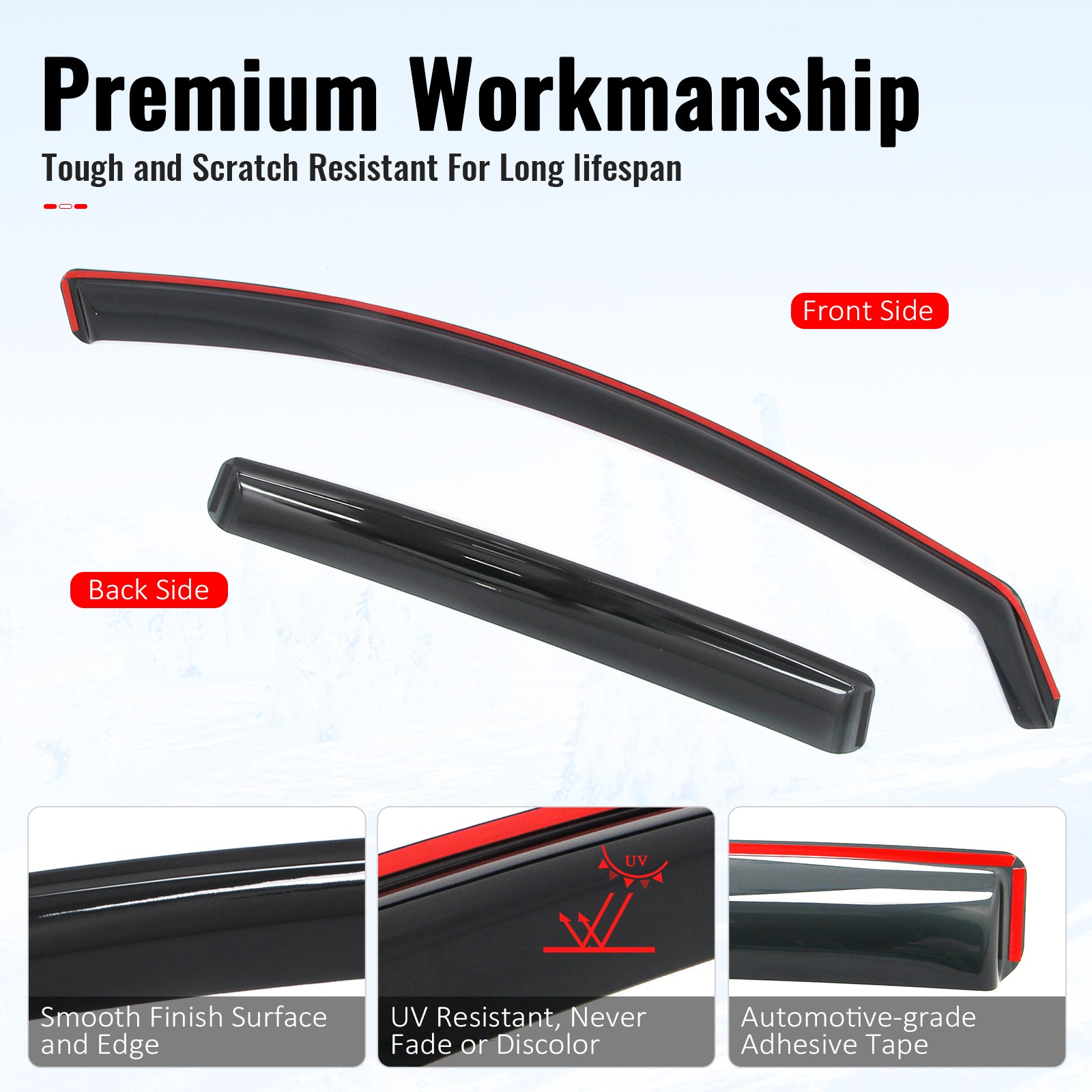 Fits 14-18 Mazda 3 Sedan In-Channel Window Visors Vent Rain Guards Deflectors