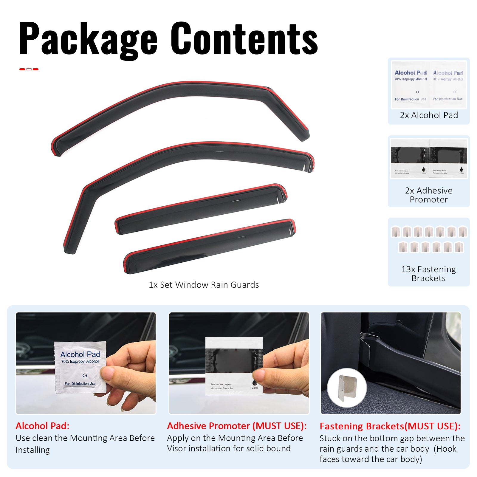 Fits 22-26 Nissan Frontier Crew Cab In-Channel Window Visors Guards Deflectors