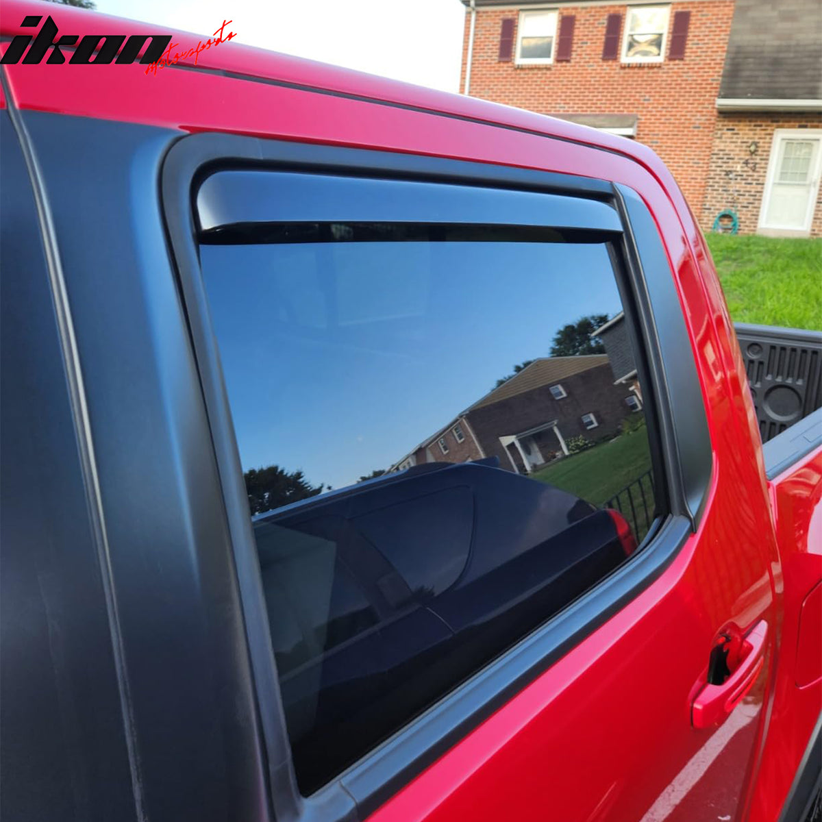 Fits 22-26 Nissan Frontier Crew Cab In-Channel Window Visors Guards Deflectors