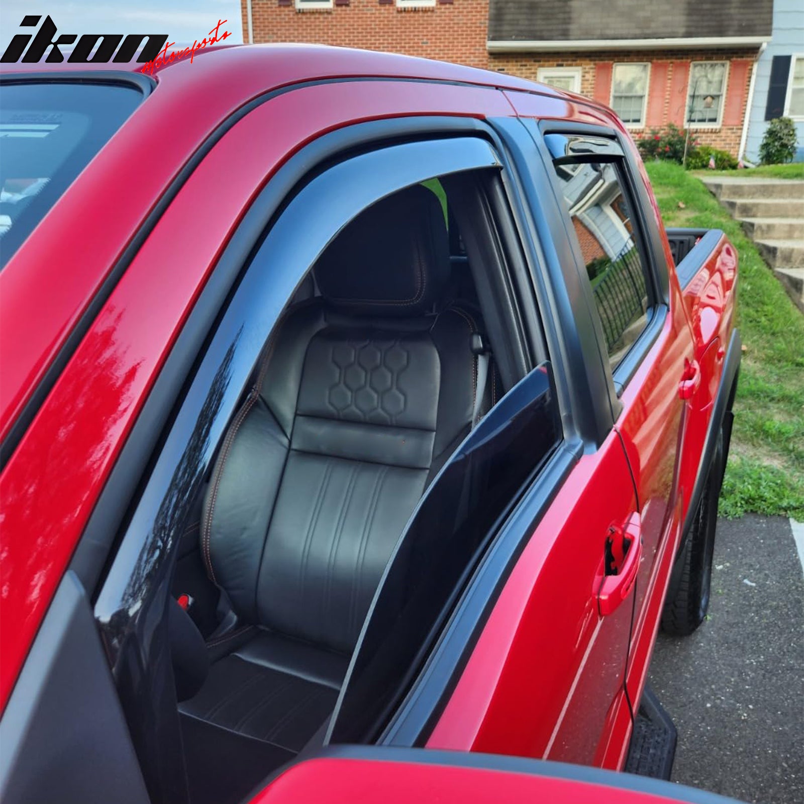 Fits 22-26 Nissan Frontier Crew Cab In-Channel Window Visors Guards Deflectors