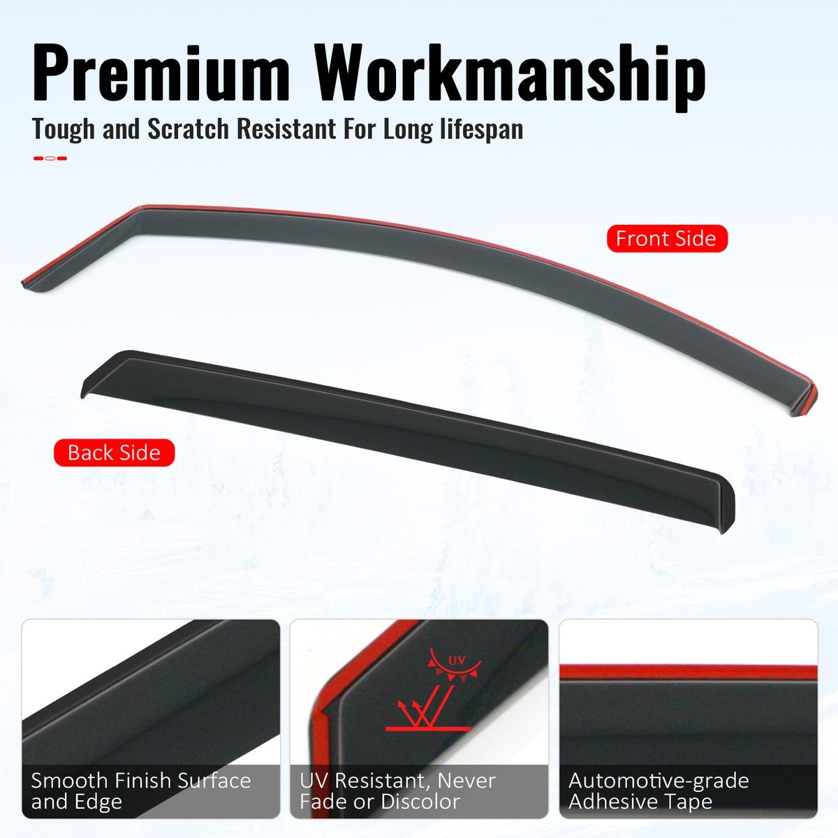Fits 17-22 Nissan Rogue Sport Window Visors Vent Rain Guard Deflector In-Channel