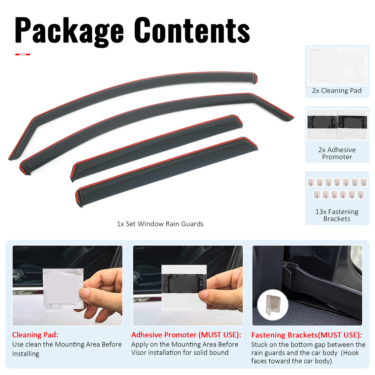 Fits 17-22 Nissan Rogue Sport Window Visors Vent Rain Guard Deflector In-Channel
