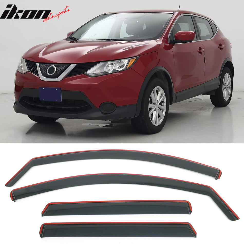 2017-2022 Nissan Rogue Sport In-Channel Window Visors Sun Shades Vent Rain Guards Deflectors Acrylic Smoke/Tinted 4PCS