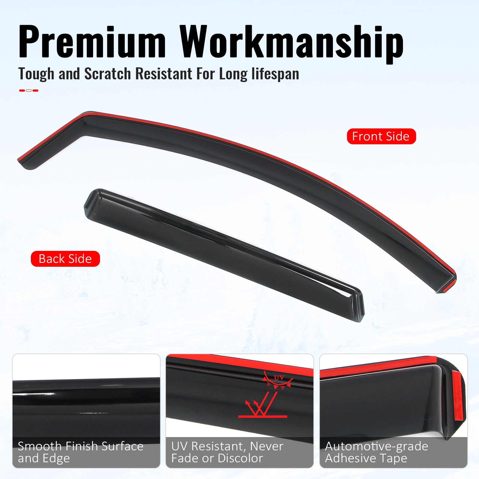 Fits 20-25 Nissan Sentra In-Channel Window Visors Vent Rain Guards Deflectors