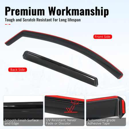 Fits 20-25 Nissan Sentra In-Channel Window Visors Vent Rain Guards Deflectors