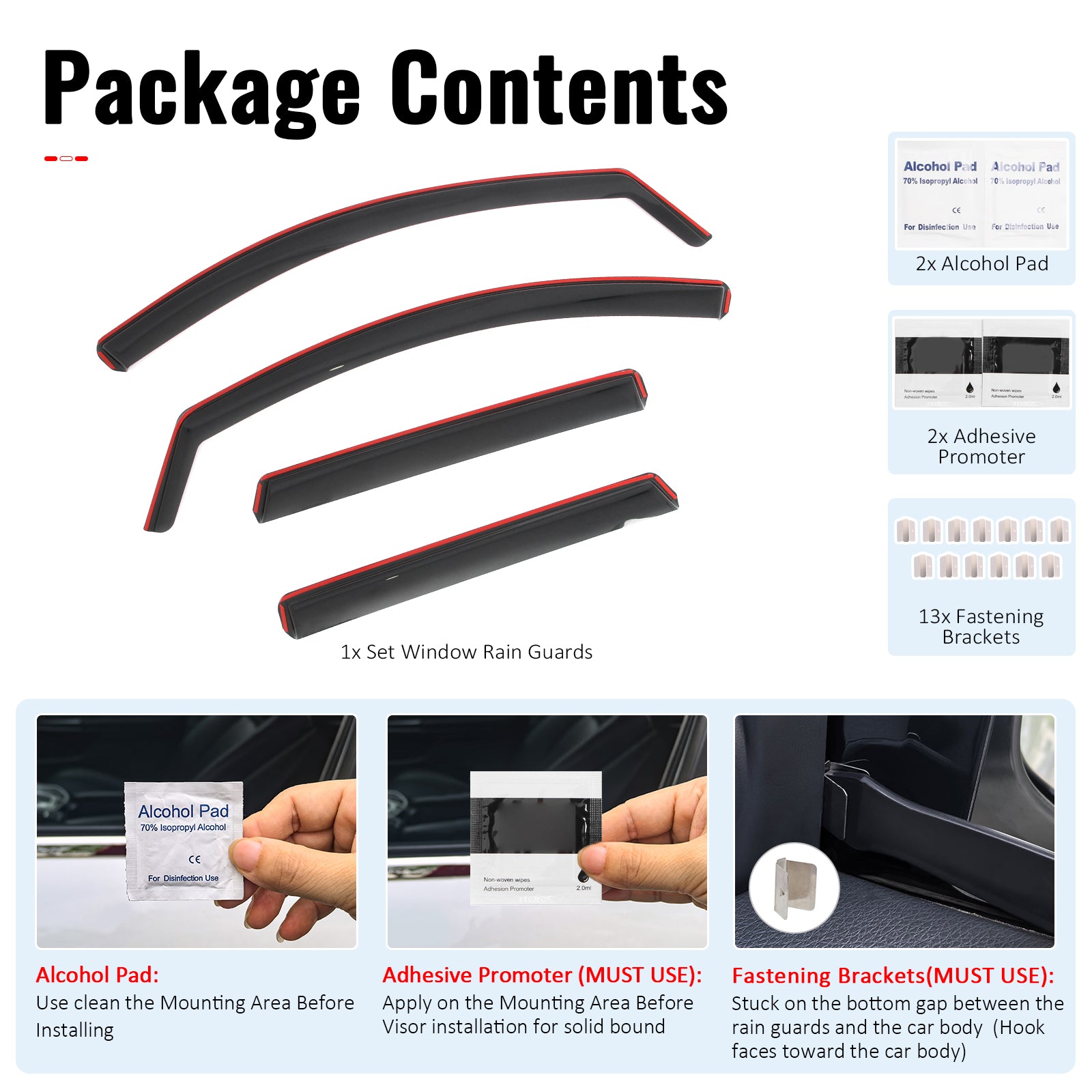 Fits 20-25 Nissan Sentra In-Channel Window Visors Vent Rain Guards Deflectors